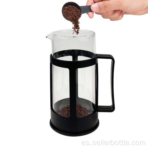 Cafetera con fondo de plástico de 300 ml con cuchara